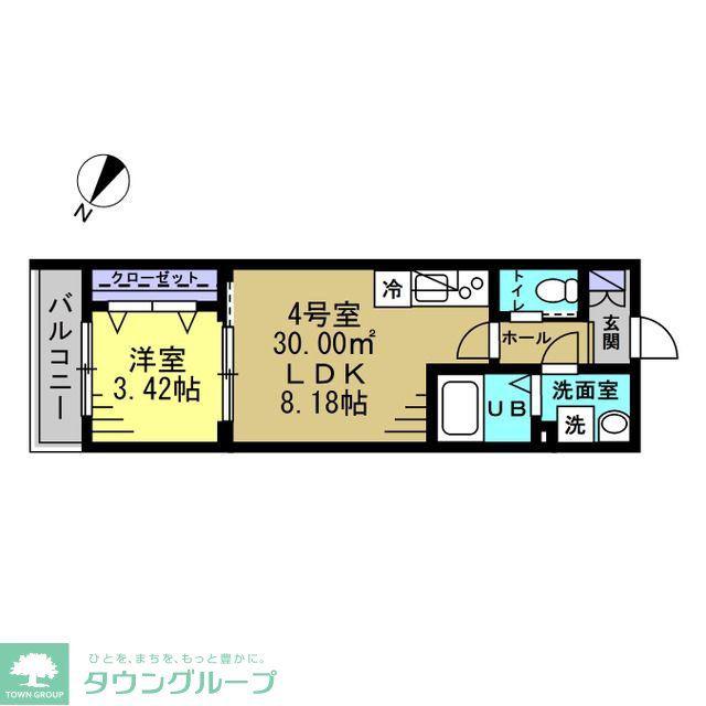 アウリイ大久保(1LDK/3階)の間取り写真