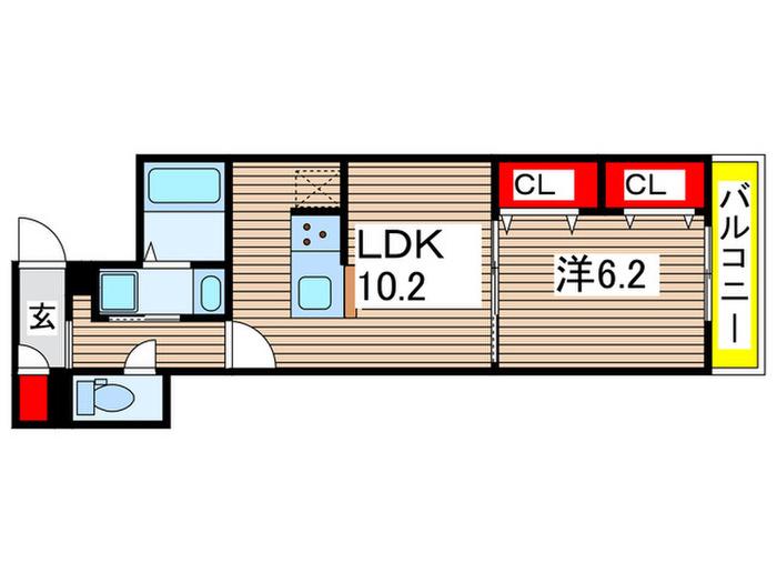 アナシエ亀有(1LDK/3階)の間取り写真