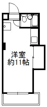 齊藤ビル(ワンルーム/2階)の間取り写真