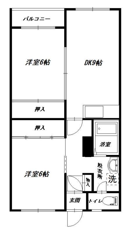 エステート東5・6(2LDK/2階)の間取り写真