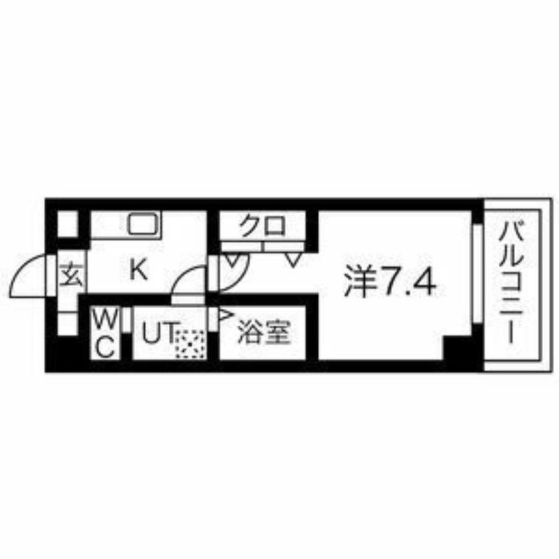レクシア平野(1K/3階)の間取り写真