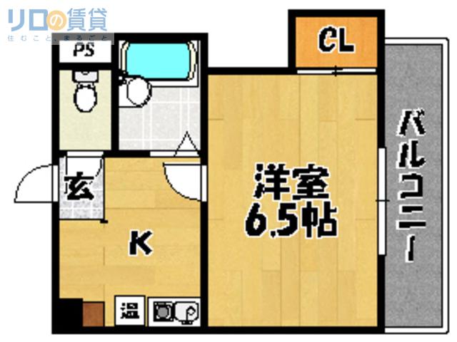 豊里芙蓉ハイツ(1K/5階)の間取り写真