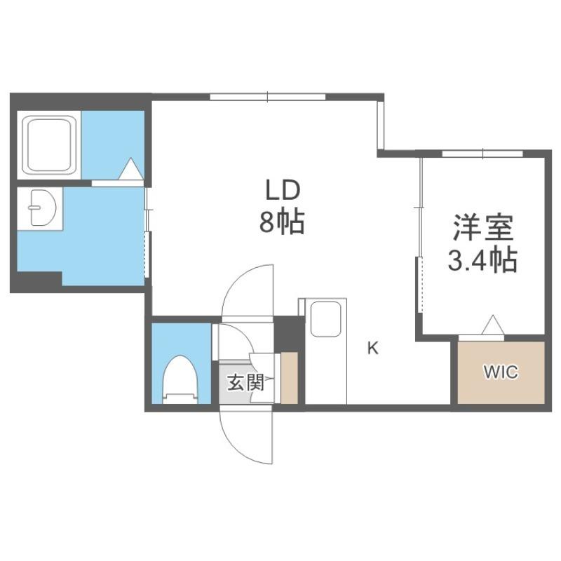 ライトベルー南9条ー(1LDK/2階)の間取り写真