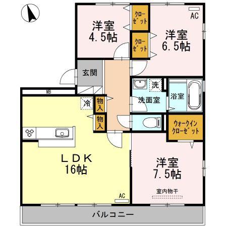 クリスタルガーデンV(3LDK/3階)の間取り写真