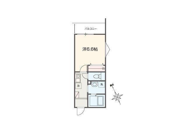 MELLAS相模原Ⅱ(1K/3階)の間取り写真