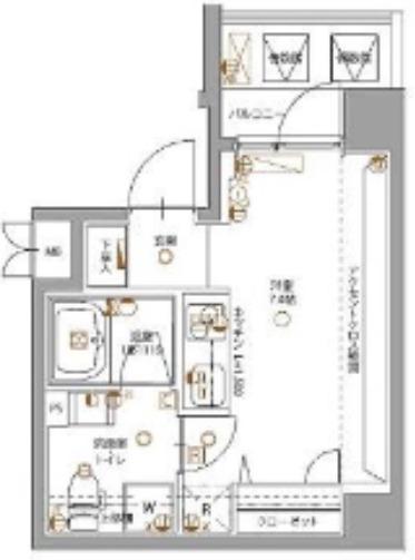B CITY 東池袋(1K/8階)の間取り写真