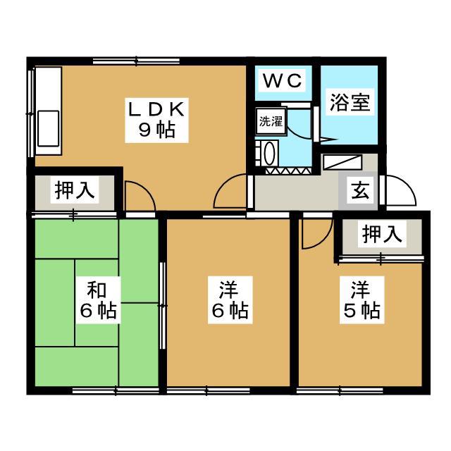 ファミール英(3LDK/1階)の間取り写真