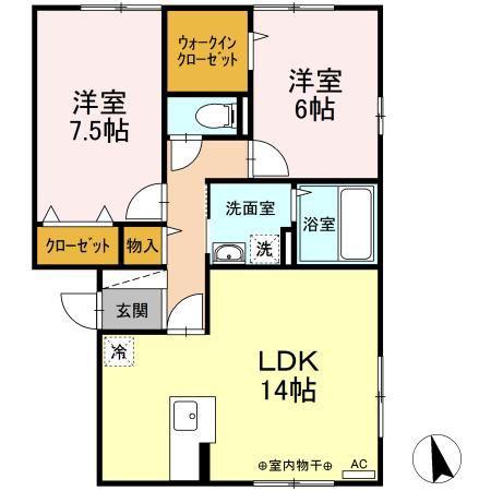 ピュアタウンA(2LDK/1階)の間取り写真