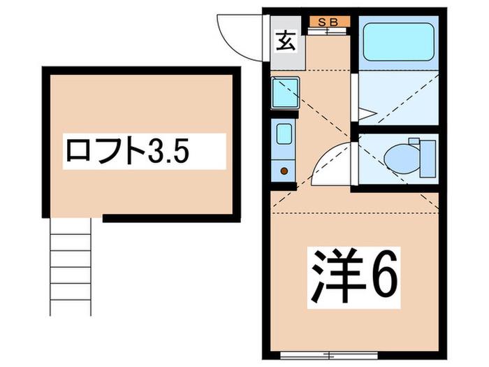 CASA HILLS 横浜(ワンルーム/2階)の間取り写真