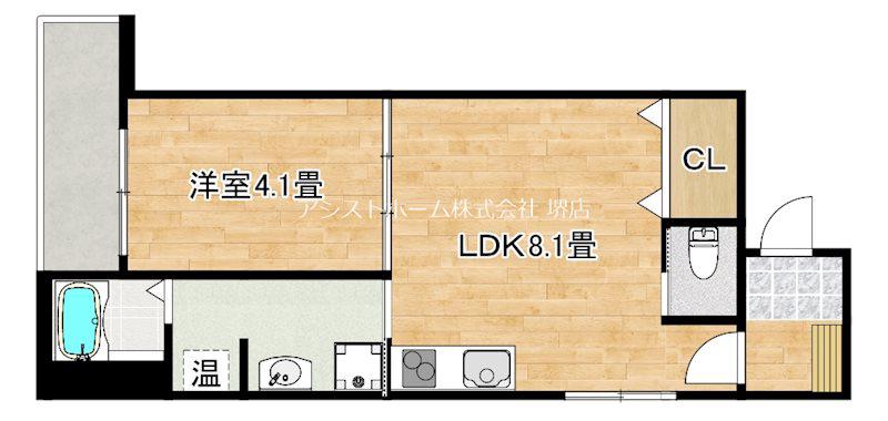 F ASECIA RUTIL(1LDK/3階)の間取り写真