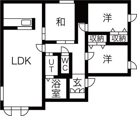 コーポDAN宮の森(3LDK/1階)の間取り写真