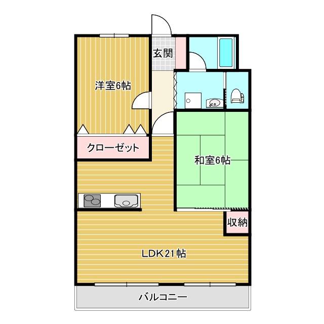 アートスペース(2LDK/2階)の間取り写真