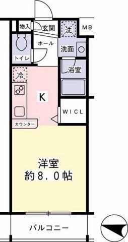 フィシオ橋本(ワンルーム/4階)の間取り写真