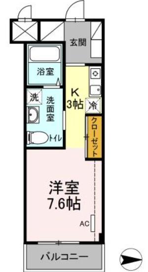 アークK(1K/3階)の間取り写真