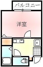 グロリアスハイム(1K/2階)の間取り写真