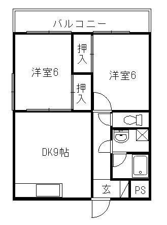 メゾンアカシア(2DK/3階)の間取り写真