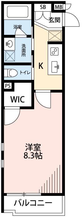 リシェス岡崎駅前(1K/1階)の間取り写真