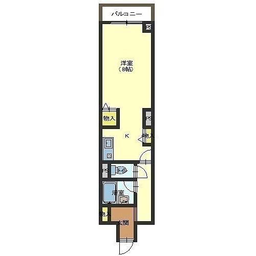 ライオンズマンション函館湯の川第2(ワンルーム/5階)の間取り写真