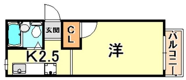 レジーナAIZEN(ワンルーム/1階)の間取り写真