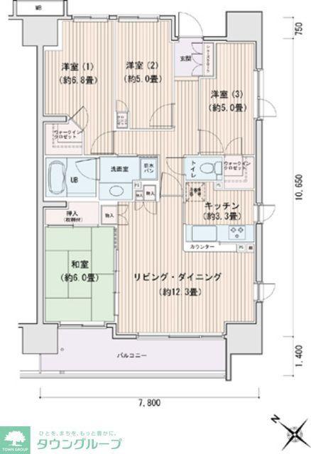 エスティメゾン豊洲レジデンスA棟(4LDK/6階)の間取り写真