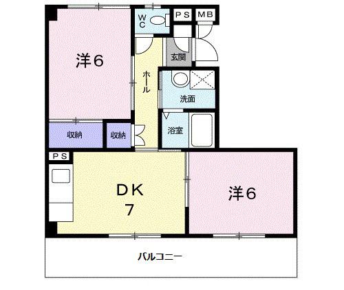 アステ-ル宮前(2DK/3階)の間取り写真
