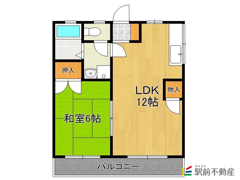 ロイヤル壱番館(1LDK/2階)の間取り写真