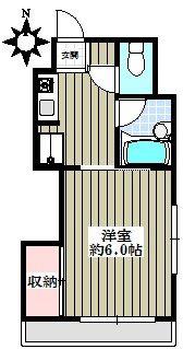HONGO桜HOUSE(1K/2階)の間取り写真
