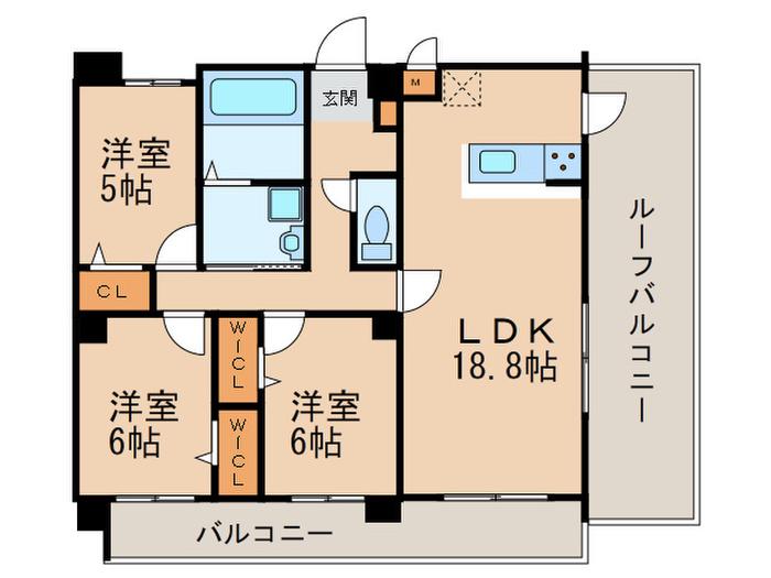 ラヴィアン宮前II号館(3LDK/4階)の間取り写真