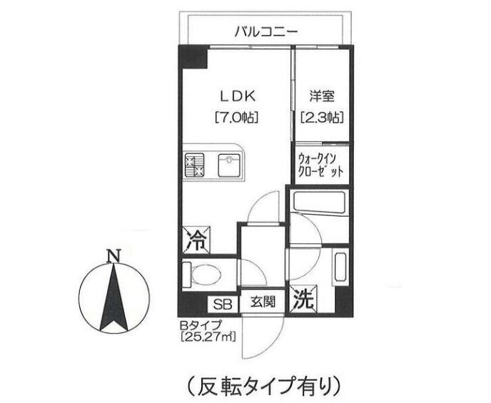 アジールコート芝公園(1LDK/6階)の間取り写真