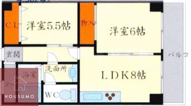 コアロード桃山台(2LDK/2階)の間取り写真