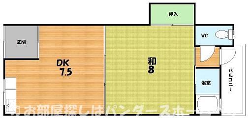 羊燈館&むっちゃん枚方御殿山(1DK/2階)の間取り写真