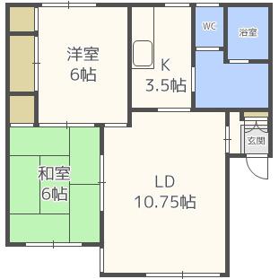クレスト7(2LDK/1階)の間取り写真