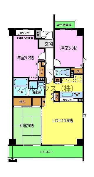 サンライクテイリス3号館(3LDK/2階)の間取り写真
