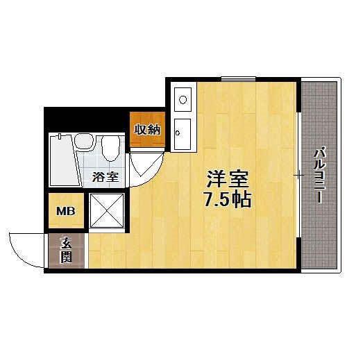 ロフテール南福岡305(ワンルーム/3階)の間取り写真