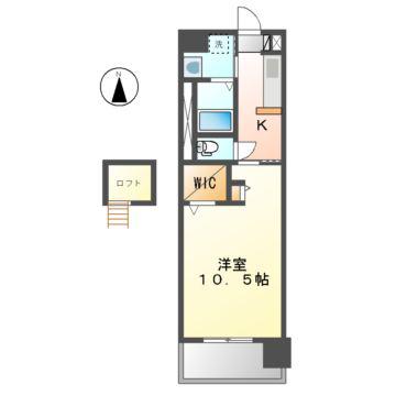 ARANJUEZ千原(1K/6階)の間取り写真