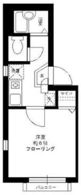 ディアコート大倉山I(1K/1階)の間取り写真