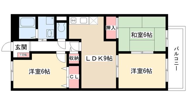 シモーヌ・ヴィーユA棟(3LDK/3階)の間取り写真