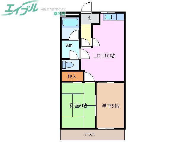 メゾンクレール(2LDK/1階)の間取り写真