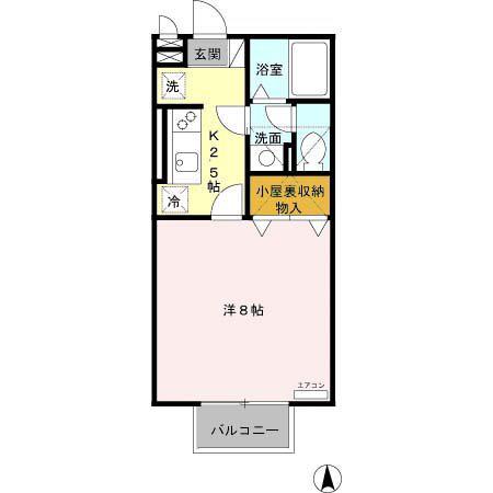 グランエスト(1K/2階)の間取り写真