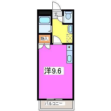 ニューダイシンビル(ワンルーム/2階)の間取り写真
