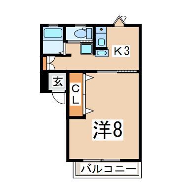 メゾンヤマト本町(1K/1階)の間取り写真