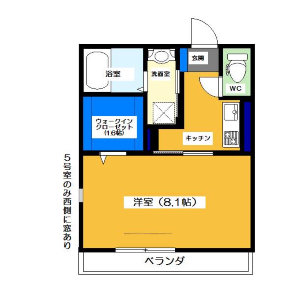 ソレイユやまのい(1K/3階)の間取り写真