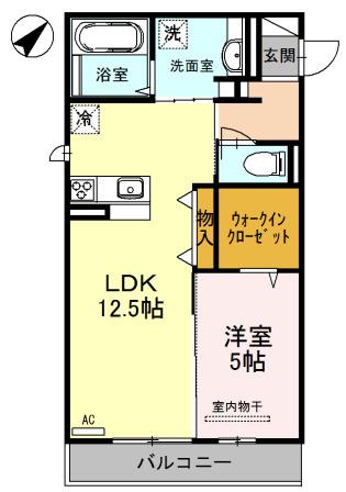 パラッツオ伏尾(1LDK/2階)の間取り写真