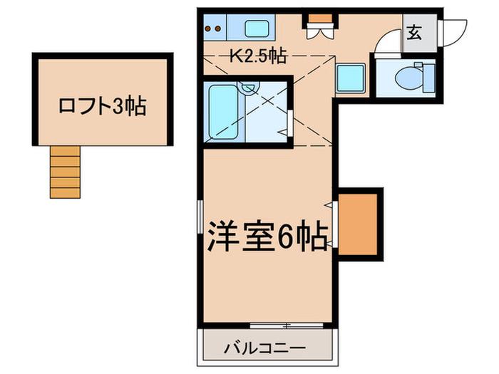 パークサイドノース(1K/1階)の間取り写真