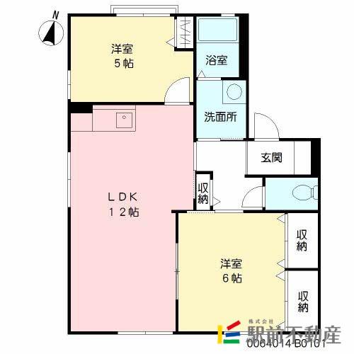 ドミール・ド・エルB(2LDK/1階)の間取り写真