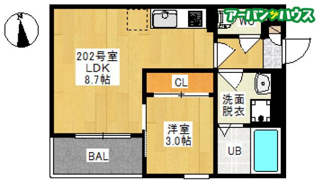REGALEST 平井(1LDK/2階)の間取り写真