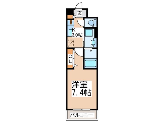 エレガンス・コート(1K/2階)の間取り写真