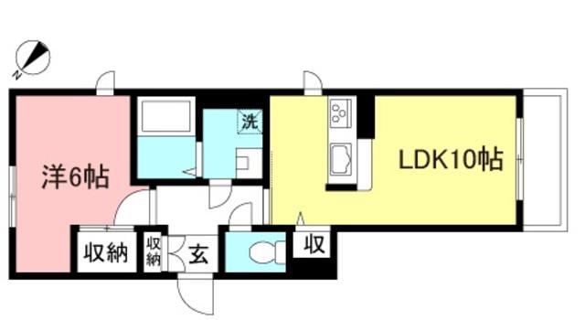 シャーメゾン相模台(1LDK/1階)の間取り写真