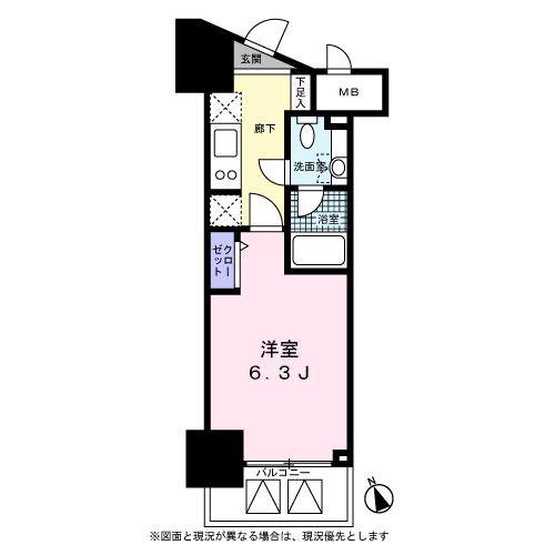 レジディア高輪桂坂(1K/4階)の間取り写真