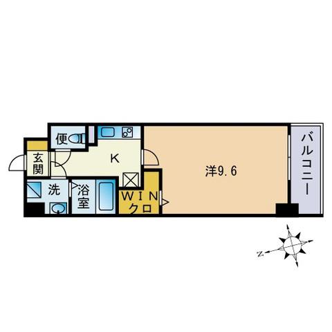 LUXCAS FUKUOKA イースト(1K/3階)の間取り写真
